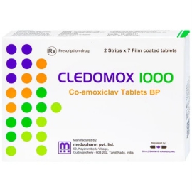 Thuốc Cledomox 1000 Tenamyd điều trị các bệnh nhiễm khuẩn (2 vỉ x 7 viên)