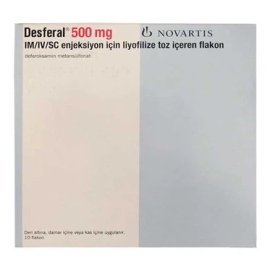 Thuốc Desferal 500mg Novartis trị ngộ độc sắt cấp tính (10 lọ)