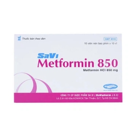 Thuốc Savi Metformin 850mg điều trị đái tháo đường type 2 (10 vỉ x 10 viên)