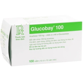 Thuốc Glucobay 100mg Bayer điều trị kết hợp chế độ ăn kiêng cho bệnh nhân đái tháo đường (100 viên)