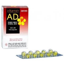 Thuốc Vitamin AD OPC dự phòng và điều trị thiếu vitamin A, D (4 vỉ x 10 viên)