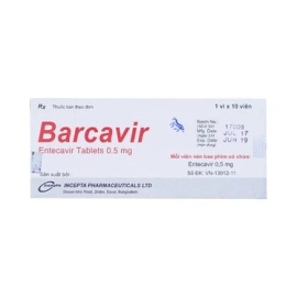 Thuốc Barcavir 0.5mg Incepta hỗ trợ điều trị chứng nhiễm virus viêm gan B mạn tính (10 viên)