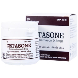 Thuốc Cetasone 0.5mg Pharbaco điều trị bệnh khớp, dị ứng, nội tiết, hô hấp