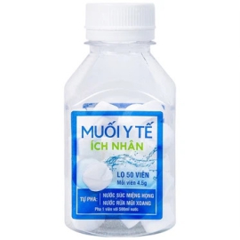 Muối Y Tế Ích Nhân dùng pha nước súc miệng họng, rửa mũi (50 viên)