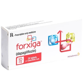 Thuốc Forxiga 10mg AstraZeneca điều trị đái tháo đường type 2, suy tim, bệnh thận mạn (2 vỉ x 14 viên)