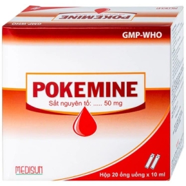 Thuốc Pokemine 50mg Medisun hỗ trợ bổ sung sắt (20 ống x 10ml)
