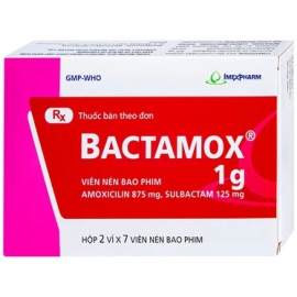 Thuốc Bactamox 1g Imexpharm hỗ trợ điều trị nhiễm khuẩn tai mũi họng (2 vỉ x 7 viên)