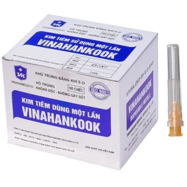 Đầu kim Vinahankook sử dụng một lần dùng để tiêm chích, lấy máu, pha thuốc (100 cái x 23g)