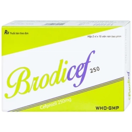 Thuốc Brodicef 250mg Hataphar điều trị nhiễm trùng nhẹ, trung bình (2 vỉ x 15 viên)