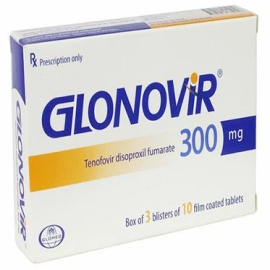 Thuốc Glonovir 300mg Glomed điều trị viêm gan B hoặc HIV (3 vỉ x 10 viên)