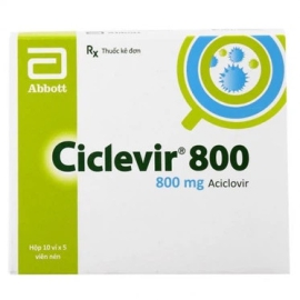 Thuốc Ciclevir 800mg Glomed điều trị nhiễm virus Herpes Simplex (10 vỉ x 5 viên)