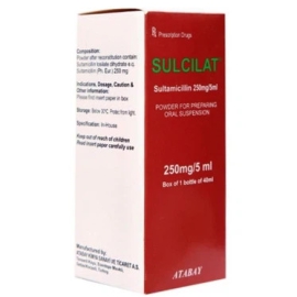 Thuốc Sulcilat 250mg/5ml Atabay điều trị nhiễm khuẩn hô hấp (40ml)