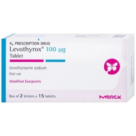 Thuốc Levothyrox 100µg Merck điều trị bệnh lý tuyến giáp (2 vỉ x 15 viên)