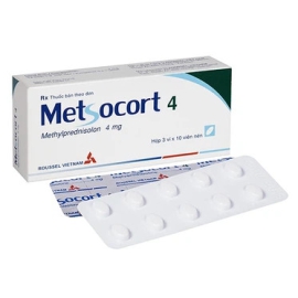 Thuốc Metsocort 4mg Roussel hỗ trợ điều trị viêm khớp dạng thấp (3 vỉ x 10 viên)
