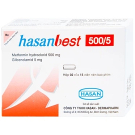 Thuốc Hasanbest 500/5 Hasan điều trị đái tháo đường tuýp 2 (2 vỉ x 15 viên)