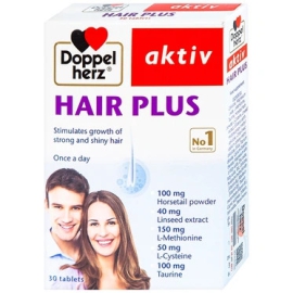 Viên uống Hair Plus Doppelherz Aktiv bổ sung vitamin và khoáng chất (2 vỉ x 15 viên)