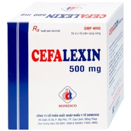 Thuốc Cefalexin 500mg Domesco điều trị nhiễm khuẩn (100 viên)