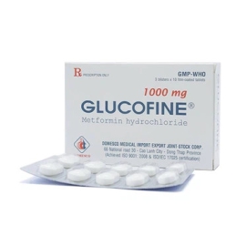 Thuốc Glucofine 1000mg Domesco hỗ trợ điều trị đái tháo đường type 2 (3 vỉ x 10 viên)