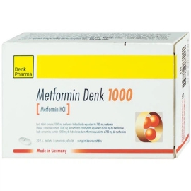 Thuốc Metformin Denk 1000mg điều trị đái tháo đường type 2 (2 vỉ x 15 viên)