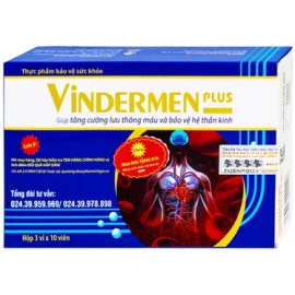 Viên uống Vindermen Plus Vinh Gia giúp tăng cường lưu thông máu và bảo vệ hệ thần kinh (30 viên)