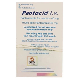 Thuốc Pantocid IV 40mg Sun Pharma điều trị trào ngược dạ dày (1 lọ bột + 10ml)