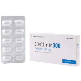 Thuốc Cefdinir 300mg DHG điều trị viêm phổi cộng đồng, phế quản (2 vỉ x 10 viên)