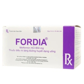 Thuốc Fordia 850mg United điều trị đái tháo đường type 2 (10 vỉ x 10 viên)