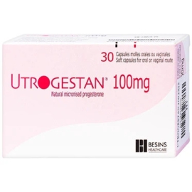 Thuốc Utrogestan 100mg Besins bổ sung nội tiết tố (2 vỉ x 15 viên)