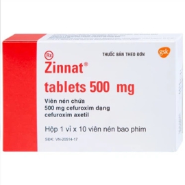 Thuốc Zinnat 500mg GSK điều trị các chứng nhiễm khuẩn (10 viên)
