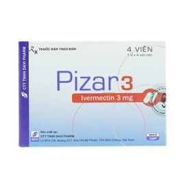 Thuốc Pizar 3mg Đạt Vi Phú điều trị bệnh giun chỉ onchocerca (4 viên)