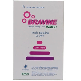 Thuốc Bravine Inmed 125mg/5ml Pharbaco điều trị viêm phổi, viêm phế quản (30ml)