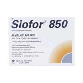 Thuốc Siofor 850 Berlin Chemie điều trị tiểu đường type 2 (4 vỉ x 15 viên)