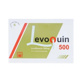 Thuốc Levoquin 500mg Pymepharco điều trị bệnh nhiễm khuẩn (2 vỉ x 4 viên)