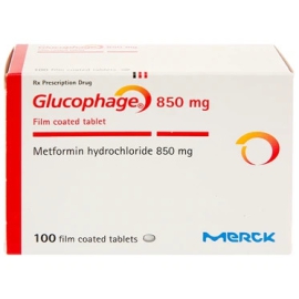 Thuốc Glucophage 850mg Merck điều trị tiểu đường (5 vỉ x 20 viên)