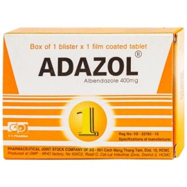 Thuốc Adazol Dược 3-2 điều trị nhiễm ký sinh trùng đường ruột (1 vỉ x 1 viên)
