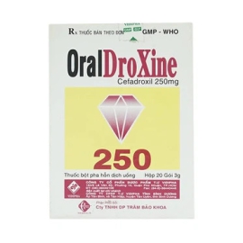 Thuốc Oraldroxine 250mg Vidipha điều trị nhiễm khuẩn (20 gói x 3g)
