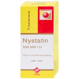 Thuốc Nystatin 500.000I.U Vidipha phòng và điều trị nhiễm nấm Candida (2 vỉ x 8 viên)