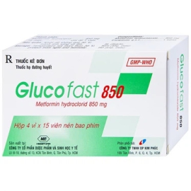 Thuốc Glucofast 850mg Mebiphar điều trị tiểu đường type 2 (4 vỉ x 15 viên)