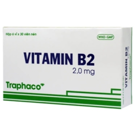 Thuốc Vitamin B2 Traphaco điều trị viêm loét lưỡi (6 vỉ x 30 viên)