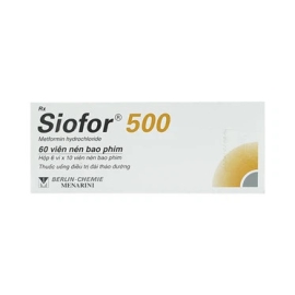 Thuốc Siofor 500 Berlin Chemie điều trị tiểu đường type 2 (4 vỉ x 15 viên)