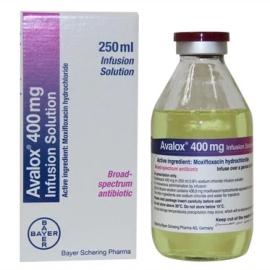 Thuốc Avelox Infusion Solution Bayer điều trị viêm phổi, nhiễm khuẩn vùng tiểu (250ml)