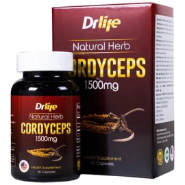 Viên uống Drlife Natural Herb Cordyceps 1500mg Arnet Pharmaceutical giúp bổ phổi, bổ thận (60 viên)