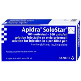 Bút tiêm Apidra Solostar 100IU/ml Sanofi điều trị đái tháo đường (5 cái)
