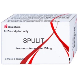 Thuốc Spulit 100mg Slavia điều trị nấm candida, lang ben (6 vỉ x 5 viên)