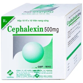 Thuốc Cephalexin 500mg Vidipha điều trị nhiễm khuẩn tai mũi họng (10 vỉ x 10 viên)