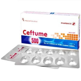 Thuốc Ceftume 500 Pharbaco điều trị nhiễm khuẩn đường hô hấp (2 vỉ x 10 viên)