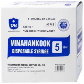 Bơm tiêm sử dụng một lần Vinahankook 50ml/cc phù hợp cho việc bơm thức ăn (25 cái)