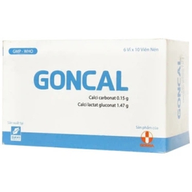 Thuốc Goncal 1.47/0.15 Đạt Vi Phú điều trị thiếu canxi (6 vỉ x 10 viên)
