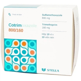 Thuốc Cotrimoxazole 800/160 Stella điều trị viêm tai giữa cấp (100 viên)
