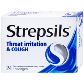 Viên ngậm Strepsils Throat Irritation Cough Reckitt Benckiser giúp làm sạch đường thở (24 viên)